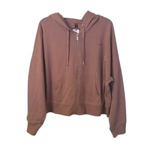 DKNY Tech Ottoman Full Zip Hoodie Mauve 2XL #202